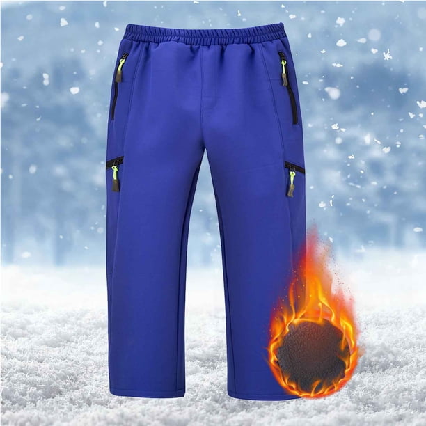 Pantalones largos para niños y niñas, a la moda, de color sólido, cálidos, resistentes al viento y al agua, para exteriores, senderismo, esquí, pantalones para niños.