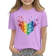 thumbnail image 5 of ATOGUTA Baggy Shirts Girls Cute Summer T-Shirt Graphic Short Sleeve Tees Tops School-Day Clothes Size 3T-10, Purple, 5 of 6