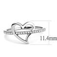 thumbnail image 2 of Womens Silver Rings High polished (no plating) 316L Stainless Steel Ring with AAA Grade CZ in Clear DA164, 2 of 5