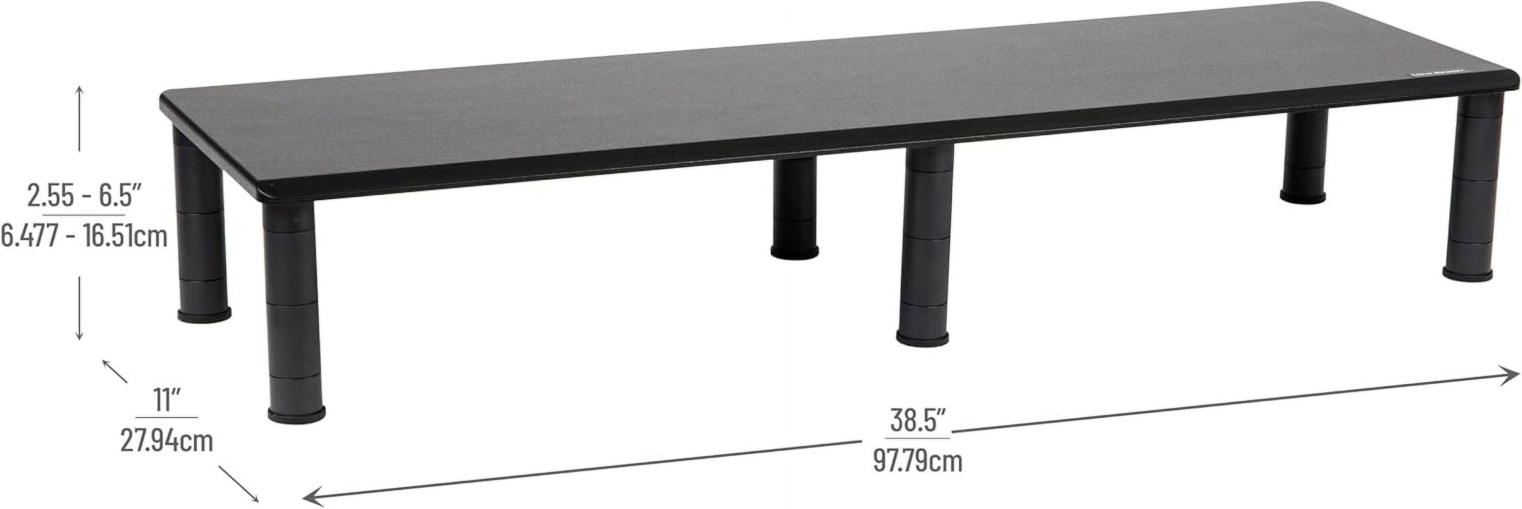 Dual Monitor Stand Height Adjustable Desktop Organizer with Laptop Riser for Office Use Black