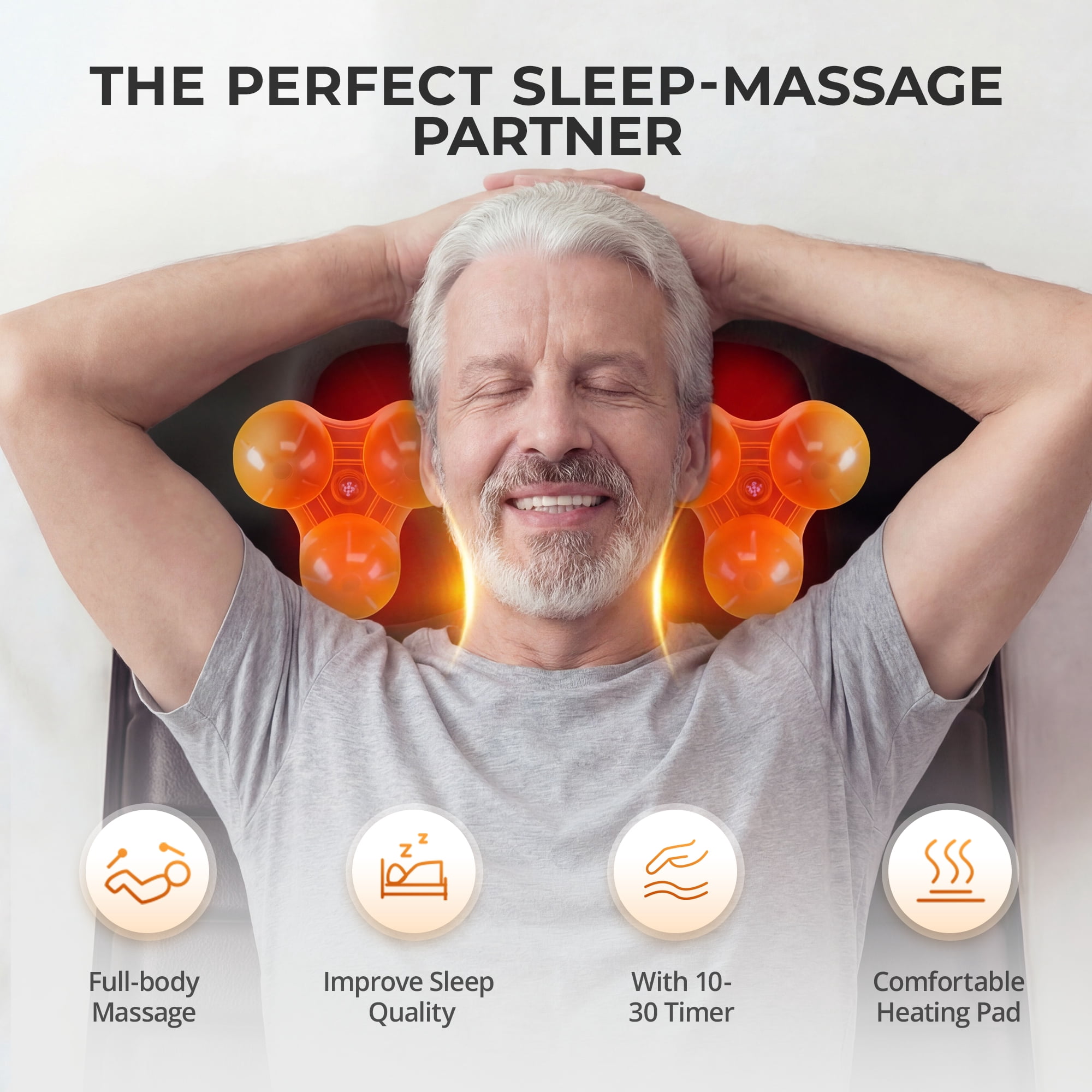 HOMEMASSA Full Body Massage Mat with Heat & vibration,Electric Massage Pad for Neck and Back Pain Relief with Shiatsu Neck Massager,Gift