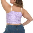 thumbnail image 5 of HDE Women's Plus Size Bralette Reversible Strappy Cami White / Lilac Tropics 1X, 5 of 5
