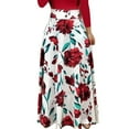 thumbnail image 2 of Summer Flower Dot Print Color Matching Long Sleeve High Waist Women Maxi Dress, 2 of 12
