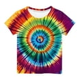 thumbnail image 2 of Spazoro Big Boys Girls Shirts Tee, Crew Neck Graphic T-Shirts Short Sleeve Tie Dye Casual Summer Tops for Unisex White Size 7 T, 2 of 5