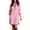 Pink, variant on Women's Elegant Casual Vacation-Style Long-Sleeve Shirt Dress Fall with Two Pockets White XL