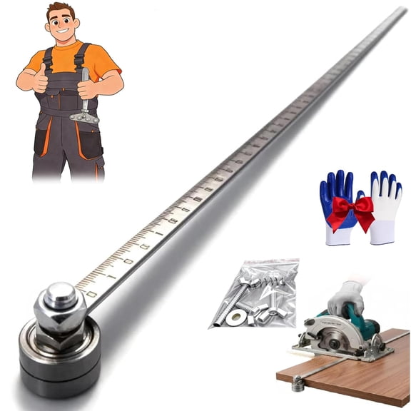 Roller Guide for Circular Saw, Positioning Calipers for Precise Measurements & Easy Wood Cutting, Stainless Steel Precision Cutting Guide for Precise Woodworking & Furniture Making (A)
