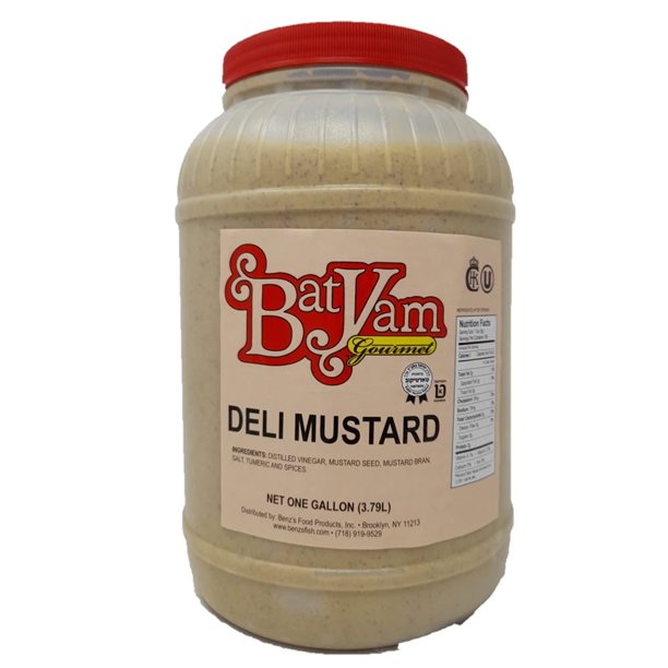 BatYam Deli Mustard Gallon. Kosher. 128 Ounce.