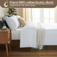 thumbnail image 4 of DEITAS 100% Egyptian Cotton Bed Sheet Set, 1200 Thread Count Sheet, Deep Pocket-4 Piece, Queen, White, 4 of 8