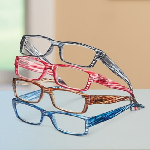 Stylish Colorful Chic Reading Glasses with Matching Cases Set of 4 Stylish Colorful Chic Reading Glasses with Matching Cases Set of 4