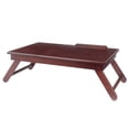 thumbnail image 2 of Pemberly Row Solid Wood Lap Desk Flip Top w/ Drawer and Foldable Legs in Walnut, 2 of 17