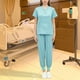 thumbnail image 2 of Conjunto de uniforme médico para mujer, cuello en V, bolsillos, top y pantalones, ropa de trabajo, ropa de trabajo de enfermera XL, 2 of 5
