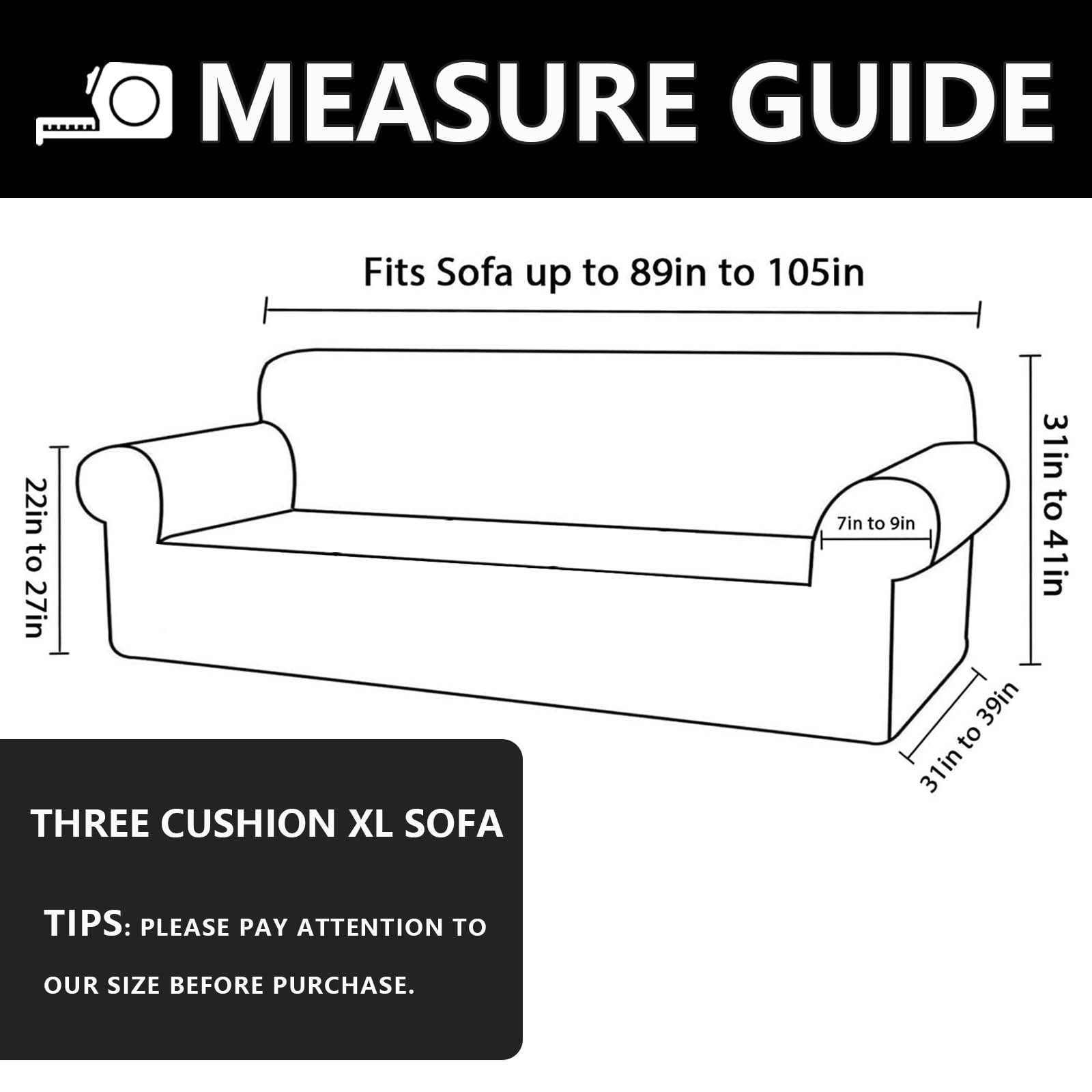 SANMADROLA 100% Waterproof Couch Covers Velvet Stretch Slipcover for 3 Cushion Sofa Cover Non Slip Leakproof Washable Furniture Protector for Kids Dogs Cats Pets, Brown, Oversized Sofa