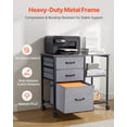 thumbnail image 5 of VEVOR Metal File Cabinet, Mobile Filing Cabinet with 3 Fabric Drawers and 2 Open Shelves, Wooden Vertical Filing Storage Cabinets with Wheels for Letter, A4, Legal Size File, Easy Assembly, Brown, 5 of 9