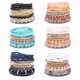 thumbnail image 2 of Xiao Hua Pulseras de cuentas apilables bohemias para mujer, pulseras elásticas multicolores, pulseras ajustables con cuentas en capas (rosa), 2 of 4
