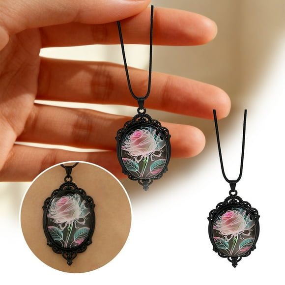 Hearth & Gear Gothic Rose Choker Necklace Elegant Floral Pendant Jewelry For Timeless Dark Statement Piece A Charm Necklace round Pendant Necklace for Women Pave Initial Necklace Necklace Women Charm