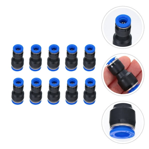 QUMIIRITY 10Pcs Black Plastic Tool-free Installation Fittings for Pipeline Connection Air Compressor Hose Fittings