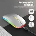 thumbnail image 2 of CHOK Rechargeable wireless mouse dual mode slim portable mouse with LED light USB 2.4GHz and Bluetooth 5.2 wireless silent mouse for laptop Windows/Mac system computers., 2 of 6
