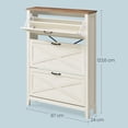 thumbnail image 4 of Mueble Zapatero, 3 Cajones Plegables, para 18-24 Pares de Zapatos, Blanco, 4 of 6
