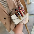 thumbnail image 3 of Hongchun White Red Mini Bow Blue Gold Handbag Lock Leather Bag New white, 3 of 5