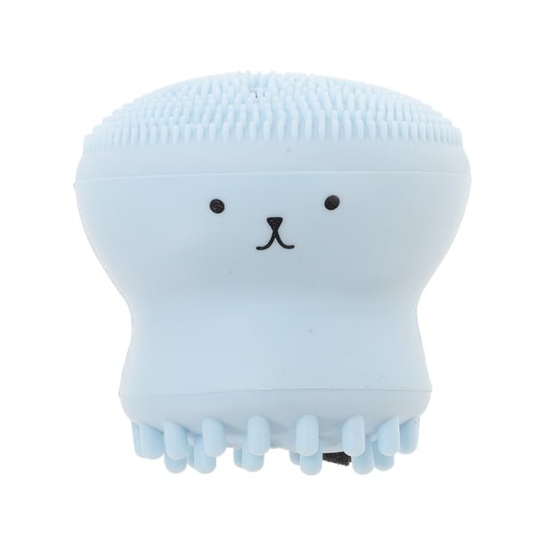 Cepillo de limpieza facial de silicona en forma de pulpo 1 Pc 2.01"x2.09" Azul claro