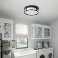 thumbnail image 2 of Farmhouse 2-Light Drum Shape Flush Mount Metal Frame Lighting Fixture, 2 of 4