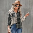 thumbnail image 5 of Womens Flannel Plaid Shirts Oversized Button Down Shirts Blouse Tops, 5 of 7