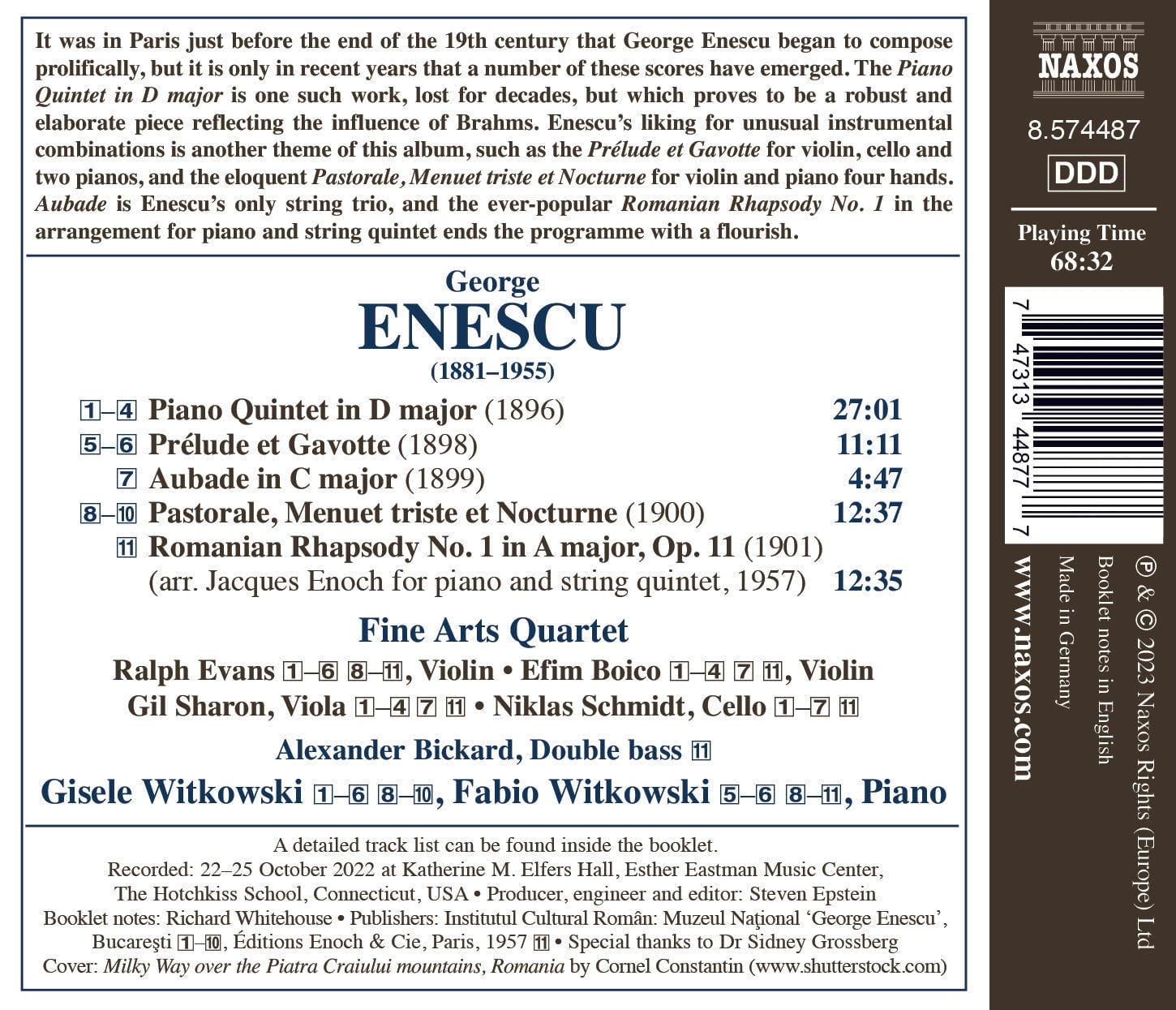 Fine Arts Quartet - Piano Quintet in D Major Prelude Et Gavotte - Music & Performance - CD