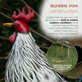 thumbnail image 5 of Alpine Corporation Metal White Feathered Rooster Decor, 5 of 13