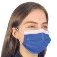 thumbnail image 2 of Cubrebocas desechable con 3 capas de proteccion comodos,transpirables, Adultos,50 piezas, Azul Lutema 3-Ply, 2 of 6