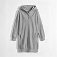 thumbnail image 2 of BXJX Girls Sweatshirt Dress, Long Sleeve Hooded Pullover Spring Fall Sweatshirt with Pockets Gray Size 14-15 T, 2 of 6