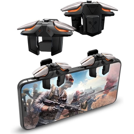 Mobile Game Controller, Sensitive Mobile Gaming Trigger Shooter with Six-Finger Linkage for iPhone & Android, Controller Joysticks Aim & Fire Trigger Keys for Survival Rules/Knives Out