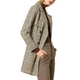 thumbnail image 4 of INSPIRE CHIC Manteau Trench à Carreaux pour Femme à Manches Raglan avec Ceinture, 4 of 7