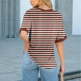 thumbnail image 5 of Ltctricy Women's Oversized T Shirts Casual Loose Half Sleeve Crew Neck Striped Tunic Tops Trendy Summer Tee Blouses with Pocket, 5 of 7