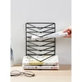 thumbnail image 4 of Trianu Vinyl Record Holder Storage, Metal Magazine Book Album Display Rack, Stylish Triangle Desktop File Sorter Organizer for Home and Office, White, 4 of 8