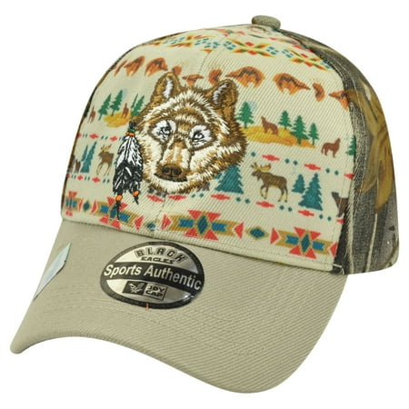Wolf Nature Hunting Hunt Native Pattern Camouflage Camo Hat Cap 