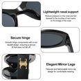 thumbnail image 4 of Gafas de sol retro con montura ovalada, gafas de sol de moda que combinan con todo, hechas de PC, 4 of 6