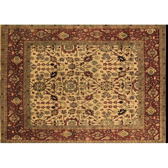 Ahgly Company Indoor Rectangle Oriental Brown Industrial Area Rugs, 7' x 10'