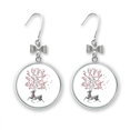 thumbnail image 1 of Reindeer mas Artistic Effect Hand-painted Bow Earrings Drop Stud Pierced Hook, 1 of 3