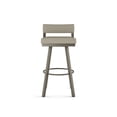 thumbnail image 2 of Amisco Travis 30 In. Swivel Bar Stool - Greige Faux Leather / Grey Metal, 2 of 9