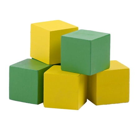 7 Pieces Wooden Cubes - 4cm Colorful Game Building Blocks Set | Walmart ...