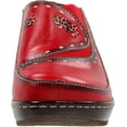 thumbnail image 2 of Womens Open-Back Hand-Painted Leather Clogs - Red - European Size 42, 2 of 7