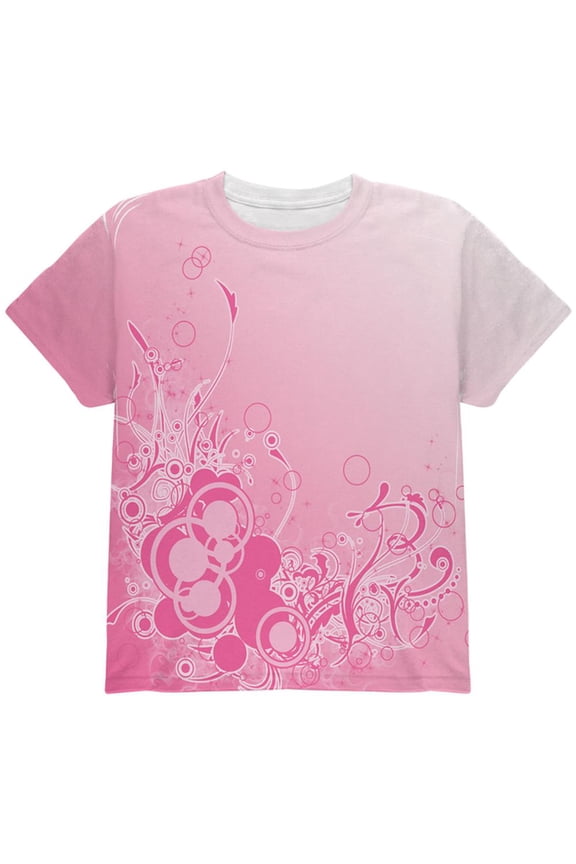 Pink Ombre Day Dream All Over Youth T Shirt Multi YLG