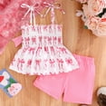 thumbnail image 6 of mgoYE Baby Girl Clothes Newborn Baby Girl Summer Clothes Infant Outfit Top+Short Set Cute Baby Girl Outfits Girl(Pink,2-3 Years), 6 of 8