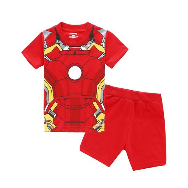 Kids Boys Girls Superhero Marvel Set Summer Short Sleeve T-shirt Shorts Outfit zhangyuxiang LED