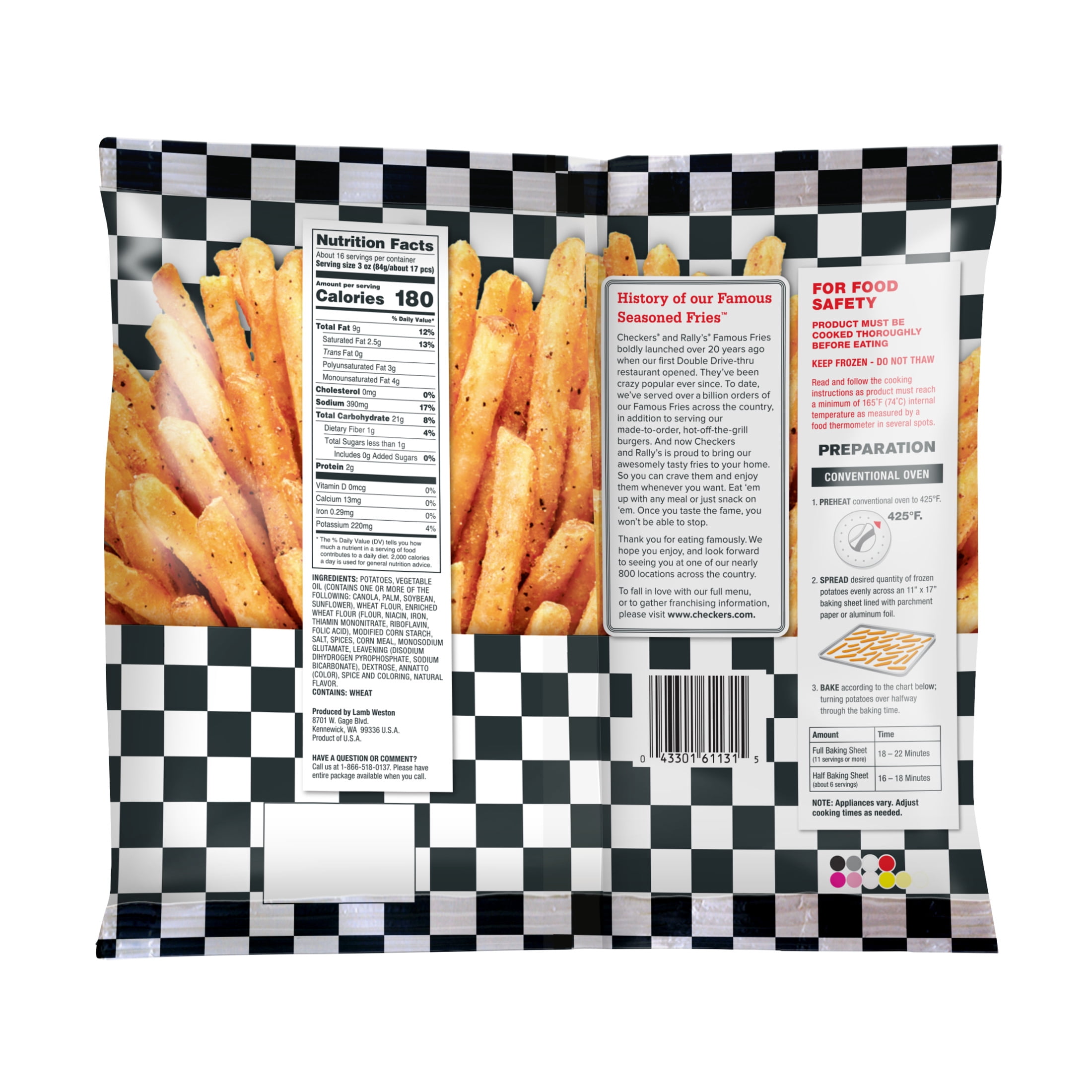 Checkers & Rally's Famous Seasoned Fries, Frozen 48 oz Bag