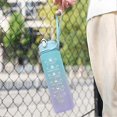 thumbnail image 2 of 32oz Water Bottle with Time Marker BPA-Free Leak Proof Cup with Straw Inspirational Quotes Printed Gradient Cup Food-Grade Plastic Removable, 2 of 5