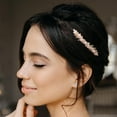 thumbnail image 2 of Pink Bridal Hair Comb Wedding Hair Piece Bride Hair Clip Bridesmaid Wedding Hair Accessories (Gold), 2 of 4