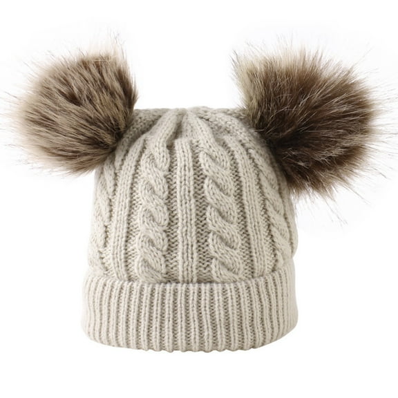 TAIAOJING Beanie Hats for Women Men Cotton Lined Boys Girls Hat Cap Hat Knitted Kids Pom Winter Toddler Hat Baby Hats