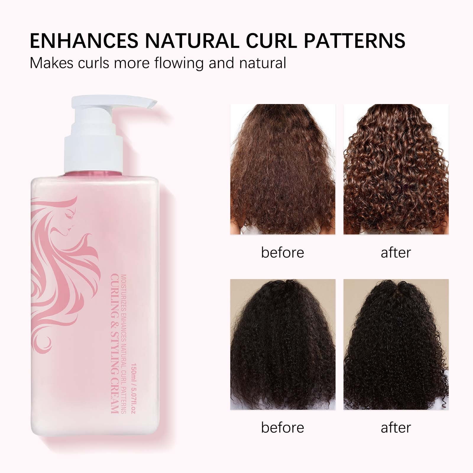 Curl Defining Cream, Hairhalo Curl Defining Cream, Hair Styling Cream, Curl Cream for Curly Hair Anti Frizz, Moisturizing, Smoothing for Curly & Wavy Hair