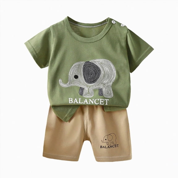 CAICJ98 Toddler Baby Summer Clothes Boys 3 6 12 18 24 Months 2T 3T 4T 5T Boys Outfits Cute Short Sleeve T-Shirt Tops Shorts Sets (AG,3-4 Years)